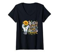 Mujer Rompe Tus límites y supera tu motivación Camiseta Cuello V