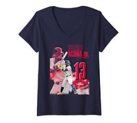 Mujer Ronald Acuna Jr. | Jugadores de béisbol de Atlanta MLB | MLBRAc304N Camiseta Cuello V