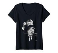 Mujer Ronald Reagan 40º Presidente de los Estados Unidos 1980 por Michael Grecco Camiseta Cuello V