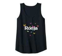 Mujer Ronja - Hermoso Nombre de niña con Mariposas Coloridas Camiseta sin Mangas