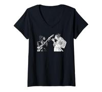 Mujer Ronnie Wood & Rod Stewart El Festival de Lectura de Caras 1972 Camiseta Cuello V