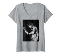 Mujer Ronnie Wood The Faces 1975 Última Gira por Estados Unidos Camiseta Cuello V