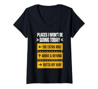 Mujer Ropa con Cita Motivacional de Lugares I Won'T Be Going Today Camiseta Cuello V