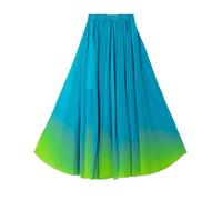 Mujer Ropa de Baile Lírico Estilo Falda Larga de Vuelo Swing Clásico y Moderno Falda Multicolor de Práctica de Danza para Bailes de salón y Festivales con Pantalones Cortos LaazulJB M