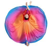 Mujer Ropa de Baile Lírico Estilo Falda Larga de Vuelo Swing Clásico y Moderno Falda Multicolor de Práctica de Danza para Bailes de salón y Festivales con Pantalones Cortos Roseazul S
