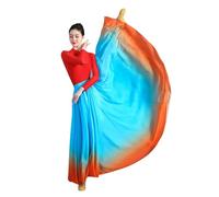 Mujer Ropa de Baile Lírico Estilo Falda Larga de Vuelo Swing Clásico y Moderno Falda Multicolor de Práctica de Danza para Bailes de salón y Festivales con Pantalones Cortos SkyBjbO S