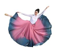 Mujer Ropa de Baile Lírico Estilo Falda Larga de Vuelo Swing Clásico y Moderno Falda Multicolor de Práctica de Danza para Bailes de salón y Festivales con Pantalones Cortos RoseJBdlv M