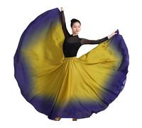 Mujer Ropa de Baile Lírico Estilo Falda Larga de Vuelo Swing Clásico y Moderno Falda Multicolor de Práctica de Danza para Bailes de salón y Festivales con Pantalones Cortos OYjazulzi M