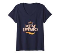 Mujer Ropa de calle Key Largo Florida Camiseta Cuello V