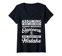 Mujer Ropa de Oficial de recursos Escolares - Bonito diseño Divertido de Oficiales Camiseta Cuello V
