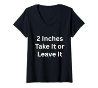 Mujer Ropa Divertida de 2 Pulgadas Take It or Leave It para Adultos Camiseta Cuello V