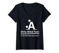 Mujer Ropa Divertida para Adultos Dirty Mind Test Camiseta Cuello V
