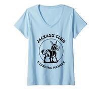 Mujer Ropa divertida para miembros fundadores del Jackass Club Camiseta Cuello V