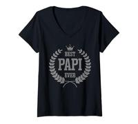 Mujer Ropa Papi Grandpa - Best Papi Ever Camiseta Cuello V