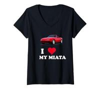 Mujer Ropa para entusiastas del Coche I Love My Miata Camiseta Cuello V