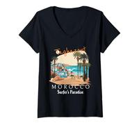 Mujer Ropa Urbana, Taghazout Morocco Surfer's Paradise Camiseta Cuello V