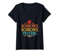 Mujer Ropa Vintage Sorrows Sorrows Prayers Camiseta Cuello V