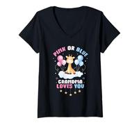 Mujer Rosa o Azul Grandma Loves You Grandma Future Grandma Baby P Camiseta Cuello V