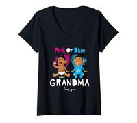 Mujer Rosa o Azul, tu Abuela te ama, Divertido, Revela el género, Chico Camiseta Cuello V