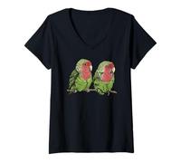 Mujer Rosenköpfchen I Izertrennliche Motiv für Vogelhalter Camiseta Cuello V