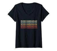 Mujer Rosh Hashanah Shofar Yom Kippur Repeat Jewish Hanukkah Elul Camiseta Cuello V
