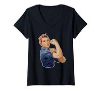 Mujer Rosie The Riveter Podemos Hacerlo Camiseta Cuello V