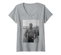 Mujer Ross Kemp Grant Mitchell filmando Eastenders en los muelles Camiseta Cuello V