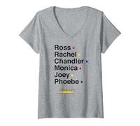 Mujer Ross Rachel Chandler Monica Joey Phoebe Amigos Reunión Camiseta Cuello V