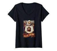 Mujer Rostro de Jesús Santa Verónica Católica Camiseta Cuello V
