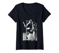 Mujer Rostros en gira Rod Stewart Ian McLagan Ronnie Wood Camiseta Cuello V