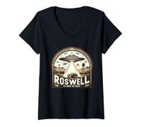 Mujer Roswell 1947 Alien, estilo vintage, OVNI Area 51 Roswell Camiseta Cuello V