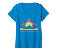 Mujer Roswell Bandera Estado DE Nuevo MÉXICO Chaves Condado Camiseta Cuello V