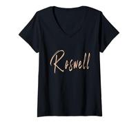 Mujer Roswell Nuevo México Diseño Elegante Vintage Camiseta Cuello V