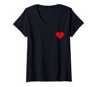 Mujer Roto CORAZÓN Roto Romper CORAZÓN Roto Camiseta Cuello V
