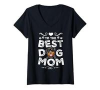 Mujer Rottweiler Best Dog Mom Dogs Lovers Funny Mothers Day Camiseta Cuello V