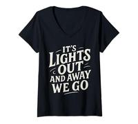 Mujer Rotulando It's Lights Out and Away We Go Motorsport Racing Camiseta Cuello V