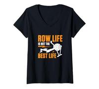 Mujer Row Life no es lo Mejor de la Vida, Divertido remero ergómetro Camiseta Cuello V