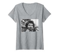 Mujer Rowan Atkinson Mr Bean Blackadder Actor en Londres 1980 Camiseta Cuello V