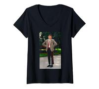 Mujer Rowan Atkinson Mr Bean La película Foto Promocional Camiseta Cuello V