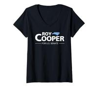 Mujer Roy Cooper para el Senado de los Estados Unidos de Carolina del Norte 2026 Camiseta Cuello V