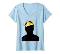 Mujer Royal Black King Magic with Golden Crown, Mysterious King Camiseta Cuello V