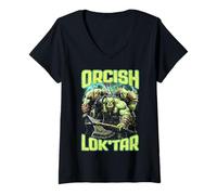 Mujer RPG Fantasía Orco Divertido Orco Victoria Vintage Orcos Bootleg Camiseta Cuello V