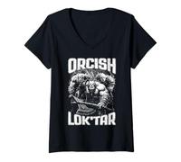 Mujer RPG Fantasía Orco Divertido Orco Victoria Vintage Orcos Bootleg Camiseta Cuello V