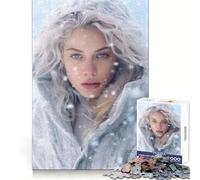Mujer Rubia Entre Copos de Nieve Rompecabezas de 1000 Piezas para Adultos Un Reto para el Pensamiento Entretenimiento Casual Corte preciso Regalo sincero (38x52cm)