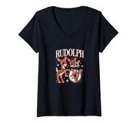 Mujer Rudolph el Reno de Nariz roja - Rudolph con Clarice Camiseta Cuello V
