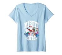 Mujer Rudolph Island of Misfit Toys Varsity Style Retro Christmas Camiseta Cuello V