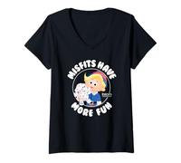 Mujer Rudolph Misfits Have More Fun Hermey Retro Christmas Camiseta Cuello V