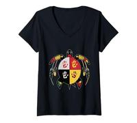 Mujer Rueda Medicinal Tortuga indígena nativa Americana MMIW Camiseta Cuello V