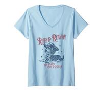 Mujer Ruff & Rowdy Obtener un Dachshund Largo Pequeño Doggie Cowboy Camiseta Cuello V