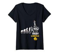 Mujer Rugby La Rochelle Evolution - Regalo para Hombre y Mujer Camiseta Cuello V